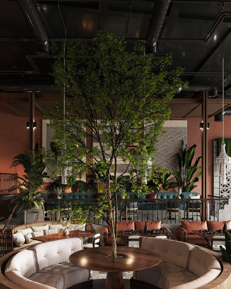 560平米工業(yè)風格餐廳設計裝修實景-第3張圖片-上海古都建筑設計集團