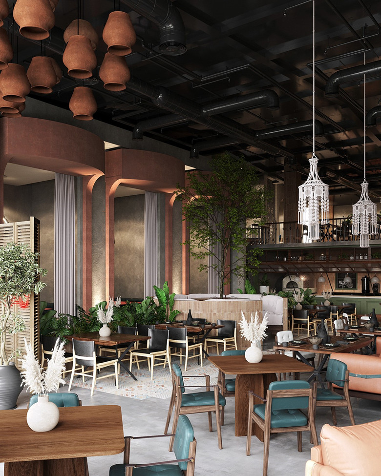 560平米工業(yè)風格餐廳設計裝修實景-第4張圖片-上海古都建筑設計集團
