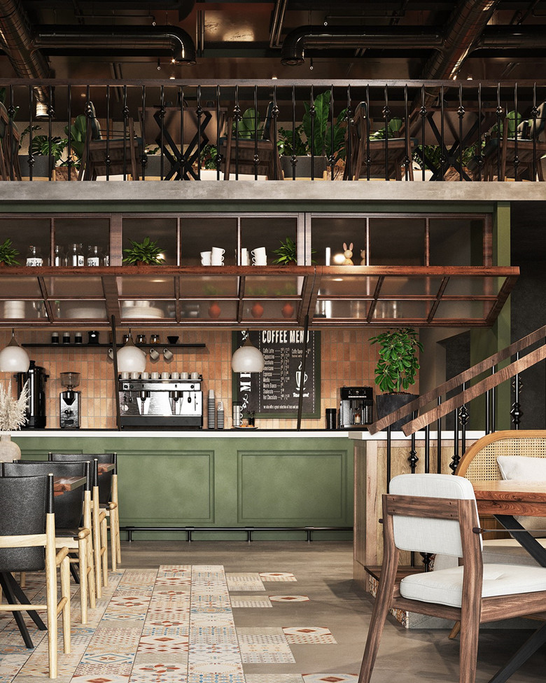 560平米工業(yè)風格餐廳設計裝修實景-第7張圖片-上海古都建筑設計集團